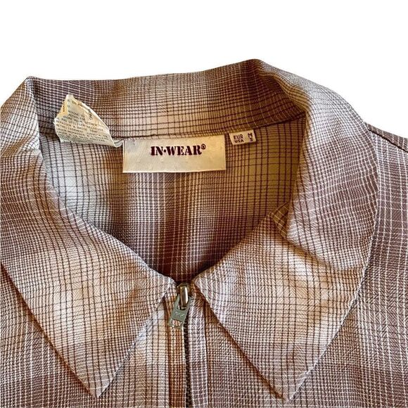 Vintage 90s InWear Brown Checked Jacket - Picture 3 of 11